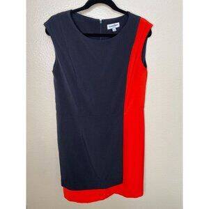 Shelby & Palmer Womens Black & Red Colorblock Dress Size 14 Sleeveless Elegant